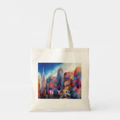 NYC Skyline Abstracte kunst Tote Bag (Achterkant)