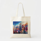 NYC Skyline Abstracte kunst Tote Bag (Voorkant)