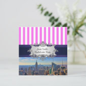 NYC Skyline B2 Bachelorette Party Invitation Kaart (Staand voorkant)