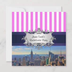 NYC Skyline B2 Bachelorette Party Invitation Kaart
