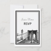 NYC Skyline Bklyn Bridge #2 Etched RSVP (Voorkant)