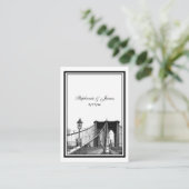 NYC Skyline Bklyn Bridge #2 Uitgebreide Place Card Plaatskaartje (Staand voorkant)