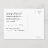 NYC Skyline Bklyn Bridge Etched Bewaar de datum #2 Aankondigingskaart (Achterkant)