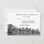 NYC Skyline Bklyn Bridge geëtched #2H RSVP (Achterkant)