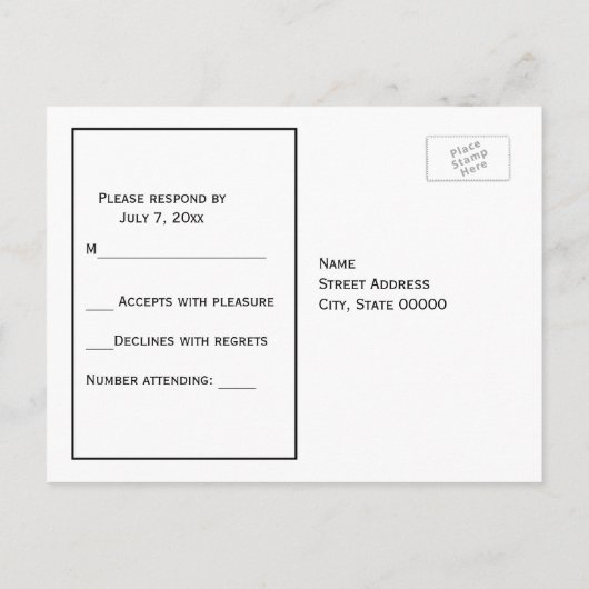 NYC Skyline Bklyn Bridge geëtched #2H RSVP Uitnodiging Briefkaart (Achterkant)