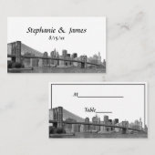 NYC Skyline Bklyn Bridge geëtste escort Kaarten Plaatskaartje (Voorkant / Achterkant)