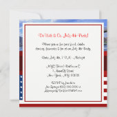 NYC Skyline Bklyn Bridge USA Flag Red W Blue Party Kaart (Achterkant)