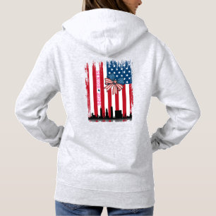 NYC Skyline Bow Amerikaanse vlag Senior Jaar T-shi Hoodie