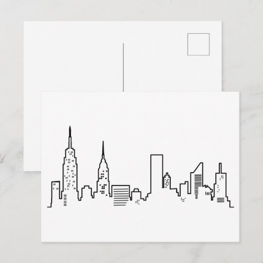 NYC Skyline Briefkaart (Voorkant / Achterkant)