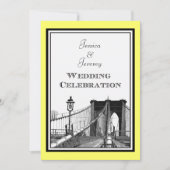 NYC Skyline Brooklyn Bridge #1 geëtste bruiloft Kaart (Voorkant)