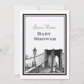 NYC Skyline Brooklyn Bridge #2 DIY Baby shower Kaart (Voorkant)