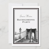 NYC Skyline Brooklyn Bridge #2 DIY Bachelorette Kaart (Voorkant)