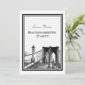 NYC Skyline Brooklyn Bridge #2 DIY Bachelorette Kaart (Staand voorkant)