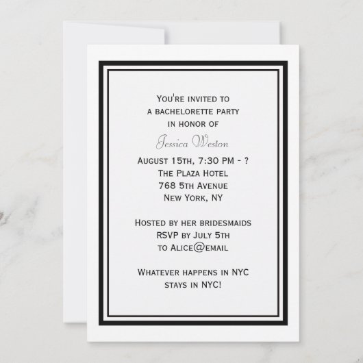 NYC Skyline Brooklyn Bridge #2 DIY Bachelorette Kaart (Achterkant)