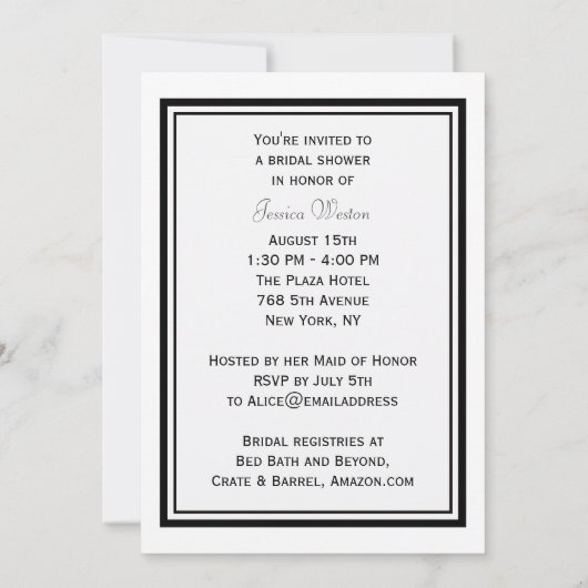 NYC Skyline Brooklyn Bridge #2 DIY Bruidsdouche Kaart (Achterkant)