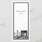 NYC Skyline Brooklyn Bridge #2 geëtst ingelijst Menu (Achterkant)