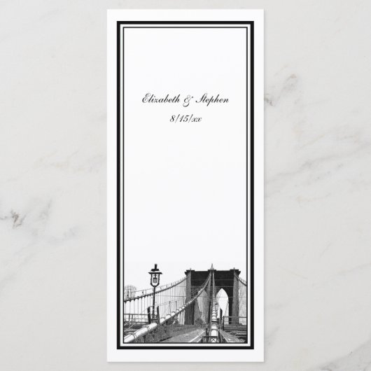 NYC Skyline Brooklyn Bridge #2 geëtst ingelijst Menu (Achterkant)