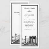 NYC Skyline Brooklyn Bridge #2 geëtst ingelijst Menu (Voorkant / Achterkant)