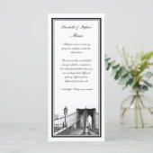 NYC Skyline Brooklyn Bridge #2 geëtst ingelijst Menu (Staand voorkant)