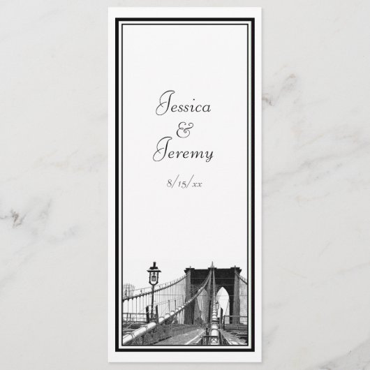 NYC Skyline Brooklyn Bridge #2 Menu Receptie (Voorkant)