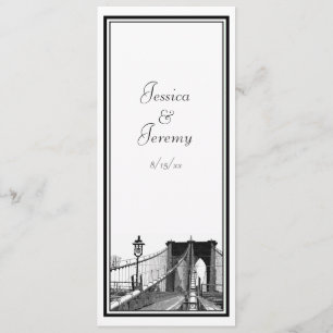 NYC Skyline Brooklyn Bridge #2 Menu Receptie