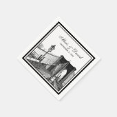 NYC Skyline Brooklyn Bridge #2 SQ Bruiloft Servetten (Hoek)