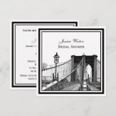 NYC Skyline Brooklyn Bridge #2 SQ Vrijgezellenfees Kaart (Voorkant / Achterkant)