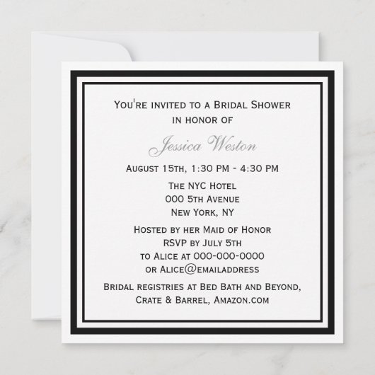 NYC Skyline Brooklyn Bridge #2 SQ Vrijgezellenfees Kaart (Achterkant)