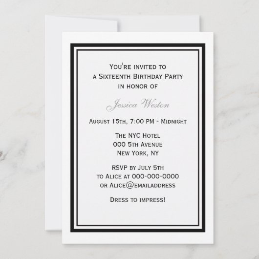 NYC Skyline Brooklyn Bridge #2 Sweet 16 Party Kaart (Achterkant)