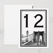 NYC Skyline Brooklyn Bridge #2 Tafelnummer Kaart (Voorkant / Achterkant)
