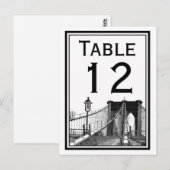 NYC Skyline Brooklyn Bridge #2 Tafelnummer Kaart (Voorkant / Achterkant)
