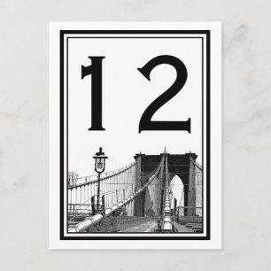 NYC Skyline Brooklyn Bridge #2 Tafelnummerkaart Briefkaart