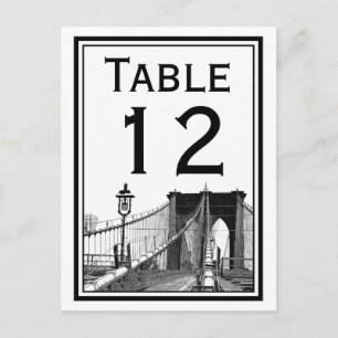 NYC Skyline Brooklyn Bridge #2 Tafelnummerkaart Briefkaart