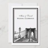 NYC Skyline Brooklyn Bridge #2 Wedding Kaart (Voorkant)