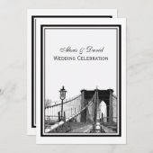 NYC Skyline Brooklyn Bridge #2 Wedding Kaart (Voorkant / Achterkant)