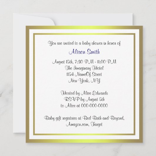 NYC Skyline Brooklyn Bridge Blue White Baby shower Kaart (Achterkant)