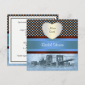 NYC Skyline Brooklyn Bridge Boat 4P Vrijgezellenfe Kaart (Voorkant / Achterkant)