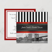 NYC Skyline Brooklyn Bridge, Boat Vrijgezellenfees Kaart (Voorkant / Achterkant)