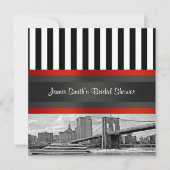 NYC Skyline Brooklyn Bridge, Boat Vrijgezellenfees Kaart (Voorkant)