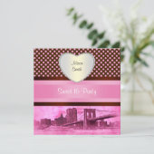 NYC Skyline Brooklyn Bridge Boot 3H Sweet 16 Kaart (Staand voorkant)
