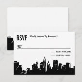 NYC Skyline | Bruiloft RSVP Kaarten Kaartje (Voorkant / Achterkant)