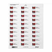 NYC Skyline BW 05 White Red Invite Suite Etiket (Full Sheet)