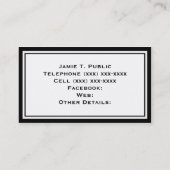 NYC Skyline BW 05 White Red Invite Suite Visitekaartje (Achterkant)