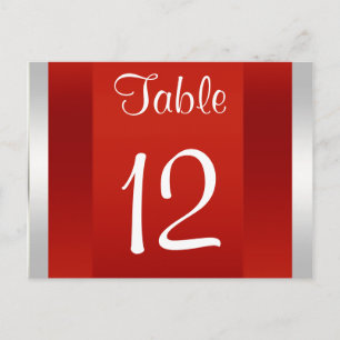 NYC Skyline BW 05 White Red Table Number Card Briefkaart