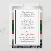 NYC Skyline BW 05 Wit, Rood Groen Kerstmis Kaart (Achterkant)