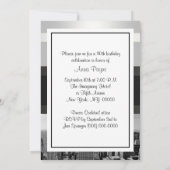 NYC Skyline BW 05 Witte, Zwarte Verjaardag Uitnodi Kaart (Achterkant)