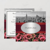 NYC Skyline BW 1A High Line Bloemen 1 Huwelijk Kaart (Voorkant / Achterkant)