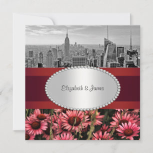NYC Skyline BW 1A High Line Bloemen 1 Huwelijk Kaart
