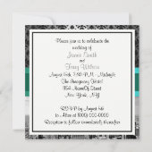 NYC Skyline BW B3 Damask bruiloft uitnodiging F2 (Achterkant)