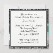 NYC Skyline BW B3 Damask - Sweet 16 Party Invite Kaart (Achterkant)